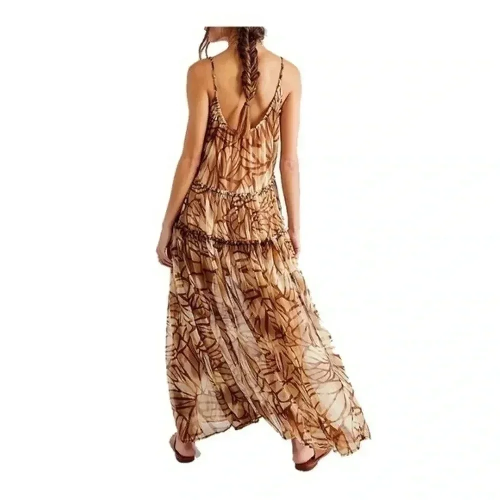 NEW Free People Julianna Maxi In Sand Combo B004